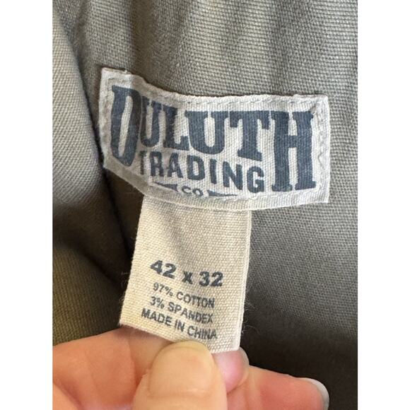 Duluth Trading Men’s 42x32 Flex Fire Hose Work Pants Khaki Canvas Utility EUC - Picture 3 of 12